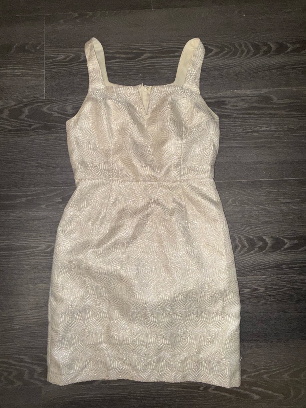 Ya Los Angeles Cream Jacquard Midi Sheath Dress